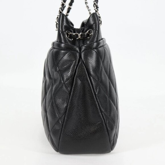 CHANEL Matelasse COCO Mark Chain Bag Grained Calf Skin Black Silver CC Auth ... - Picture 3 of 16